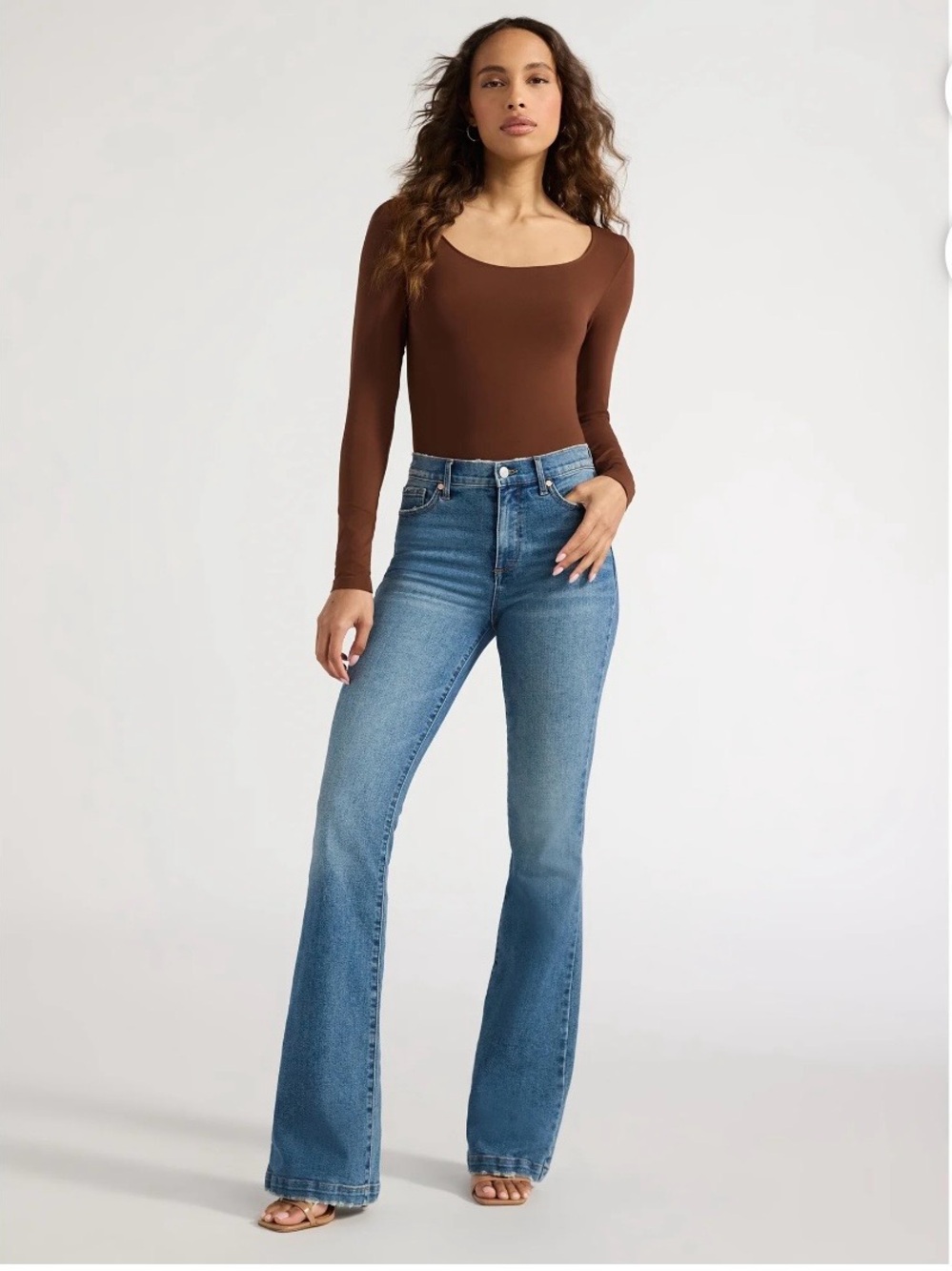 sofia by sofia vergara  Dark Blue  and light High-Rise Flare Jeans, Sizes 4-20